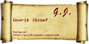 Govrik József névjegykártya